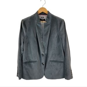 Talbots Aberdeen Jacket Velveteen Sage Green Single Breasted Womens 14W